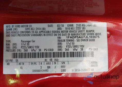 2018 Ford C-Max Hybrid Se from USA, damaged, VIN 1FADP5AU7JL103675